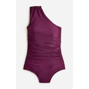 J. Crew Sleek One Shoulder Swimsuit Plus Size 22 Burgundy Wine NWT $118 Slimming